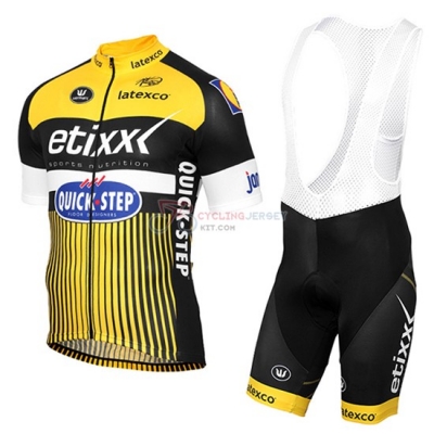 Quick Step Cycling Jersey Kit Short Sleeve 2016 Yellow And Black